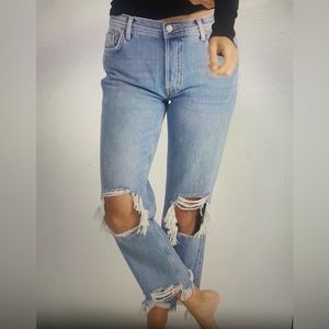 Free People Mid Rise Straight-Leg Jeans